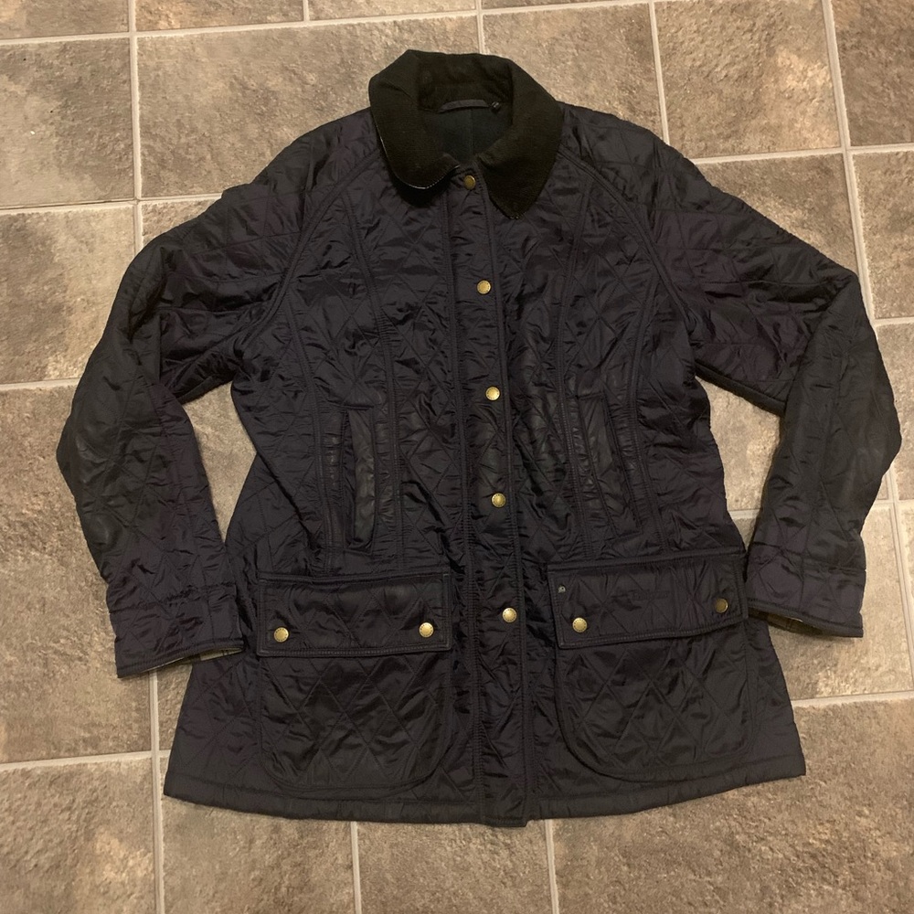 Barbour Beadnell Polarquilt Tartan Women's Quilted Coat Size 12